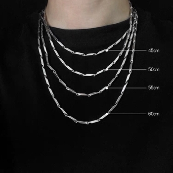 Muški ogrlica od titan čelika, kubanski lanac, minimalistički stil