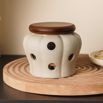 Keramična posuda za skladištenje češnjaka i đumbira, kuhinjsko skladištenje, dimenzije 11 × 9,5 cm, kapacitet 800 ml