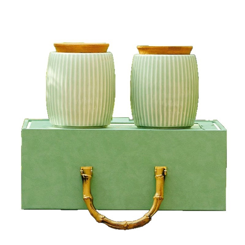 Premium keramički čajni spremnik s praznom kutijom za poklon za proljetne zelene čajeve (Longjing, Biluochun, Maojian, Yulu, Maofeng)