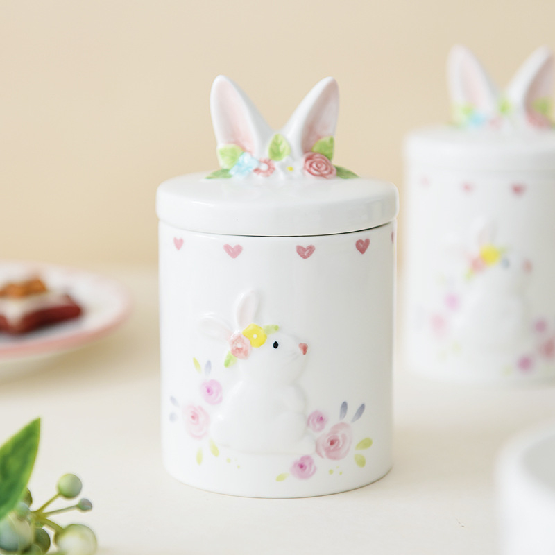 Porcelanski hermetički spremnik za šećer, slatkiše i čaj - dekorativna posuda s poklopcem (301-500 ml)