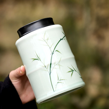 Visokokvalitetna ručno oslikana porcelanska posuda za čaj sa zatvaračem – za skladištenje čaja: crni i zeleni čaj, Dragon Well (Longjing) i Biluo Chun, kućna upotreba