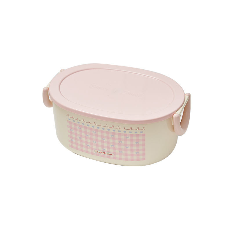 Prijenosna dvostruka kutija za pohranu s poklopcem, slatka organizator za lijekove, grickalice, igračke i dodaci, karirani uzorak, japanski stil, dimenzije 37×25×16,5 cm