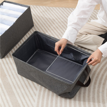 Tkaninska kutija za pohranu s metalnim okvirom, višeslojni stakabilni organizator za odjeću i sitnice, 25 L, 47×28×20 cm, s logom