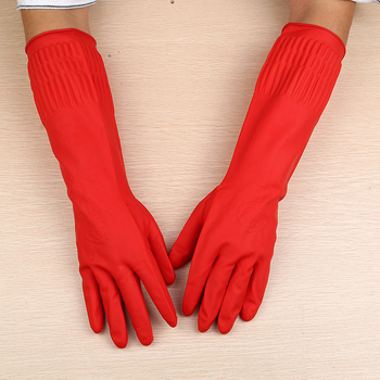 38 cm latex rukavice, crvene boje, za pranje suđa i kućanske poslove