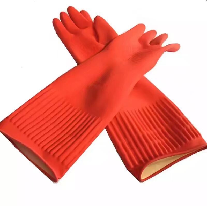 38 cm latex rukavice, crvene boje, za pranje suđa i kućanske poslove