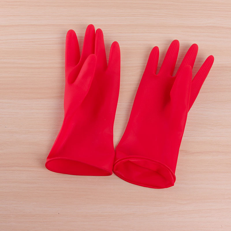 Srednje veličine latex rukavice za pranje posuđa, vodootporne, kućna upotreba, duljina 32 cm, s laganom podstavom