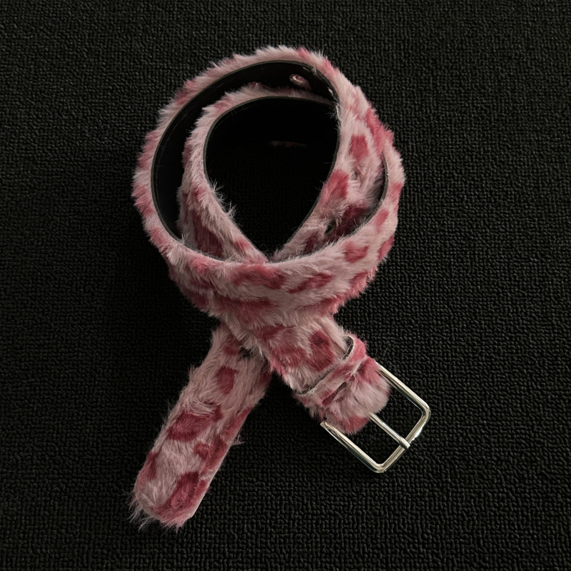 Pojas od pliša s leopard uzorkom, Y2K punk ulični stil, lanac za struk, kopča s pinom