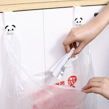 Dvostruki kuk za plastične vrećice na vratima ormara, bez bušenja, set od 2 komada