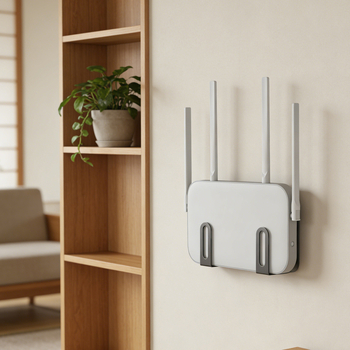 Cutie de depozitare pentru router, raft montat pe perete, un singur nivel, oțel carbon, artă din fier, fără găuri