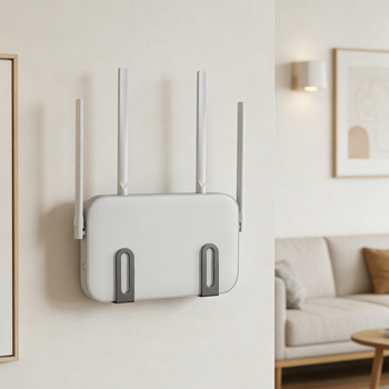 Cutie de depozitare pentru router, raft montat pe perete, un singur nivel, oțel carbon, artă din fier, fără găuri