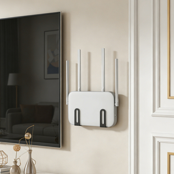Cutie de depozitare pentru router, raft montat pe perete, un singur nivel, oțel carbon, artă din fier, fără găuri
