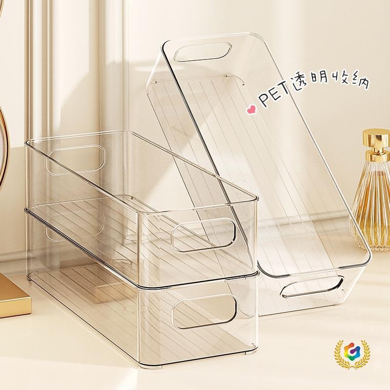 Stackabilna prozirna stolna kutija za skladištenje, velika zapremina za kozmetiku, višenamjenska PET plastična kutija