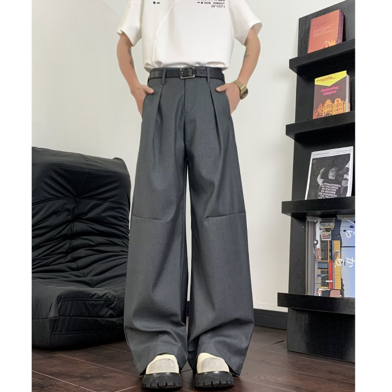 Nova muška hlača visokog kvaliteta s draperiranim krojem, retro kendō stil, dugačka do poda