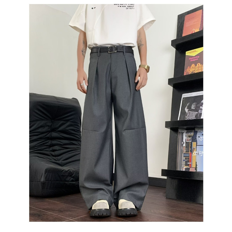 Nova muška hlača visokog kvaliteta s draperiranim krojem, retro kendō stil, dugačka do poda