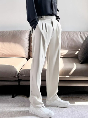 Nove muške premium casual hlače, ravnog kroja, s blagim padom tkanine, jedne boje
