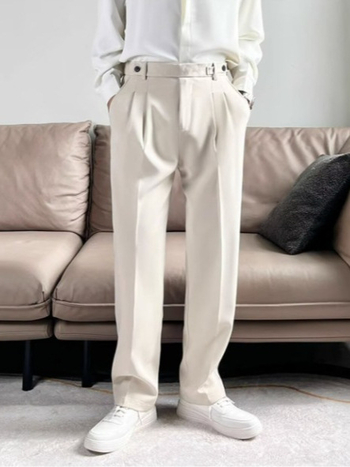 Nove muške premium casual hlače, ravnog kroja, s blagim padom tkanine, jedne boje