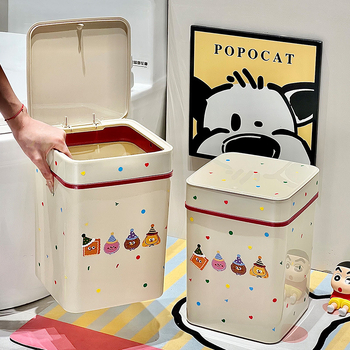 Slatka kanta za smeće s pritisknim poklopcem, velikog kapaciteta, pravokutnog oblika za kupaonicu, kuhinju i dnevni boravak, kontrola mirisa