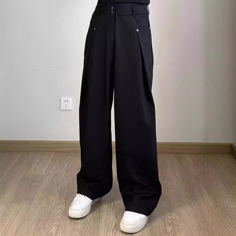 Muške hlače u stilu sakoa, ležerne, retro inspiracije, dekonstrukirane, široke nogavice, duge hlače s dizajnerskim detaljima