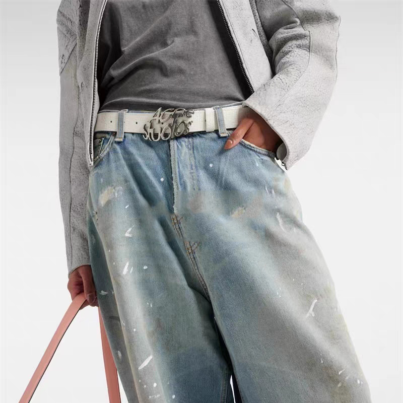 Pojas od PU kože s metalnom kopčom s logom, američki retro stil, nišni dizajn, tri boje, duljina 105 cm, širina 2–4 cm