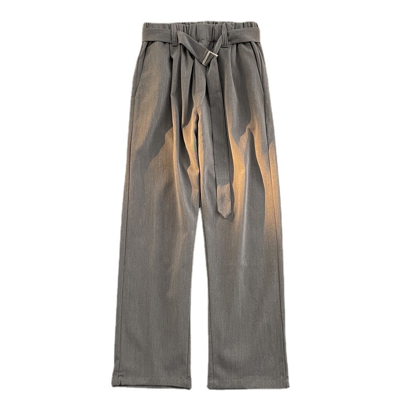 Muške ljetne opuštene hlače ravnog kroja, tanki materijal Ice-Silk, casual hlače u stilu Hongkonga
