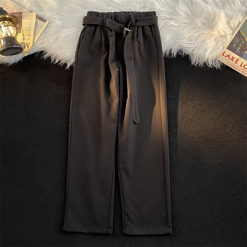 Muške ljetne opuštene hlače ravnog kroja, tanki materijal Ice-Silk, casual hlače u stilu Hongkonga