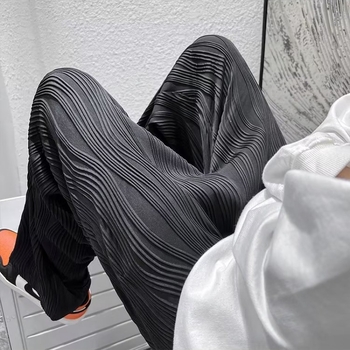 Muške hlače Ice Silk s valovitim uzorkom, ravni kroj, proljetni stil