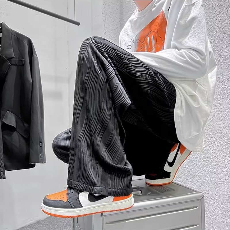 Muške hlače Ice Silk s valovitim uzorkom, ravni kroj, proljetni stil