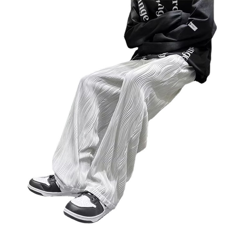 Muške hlače Ice Silk s valovitim uzorkom, ravni kroj, proljetni stil