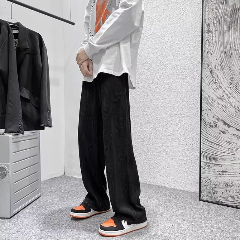 Muške hlače Ice Silk s valovitim uzorkom, ravni kroj, proljetni stil