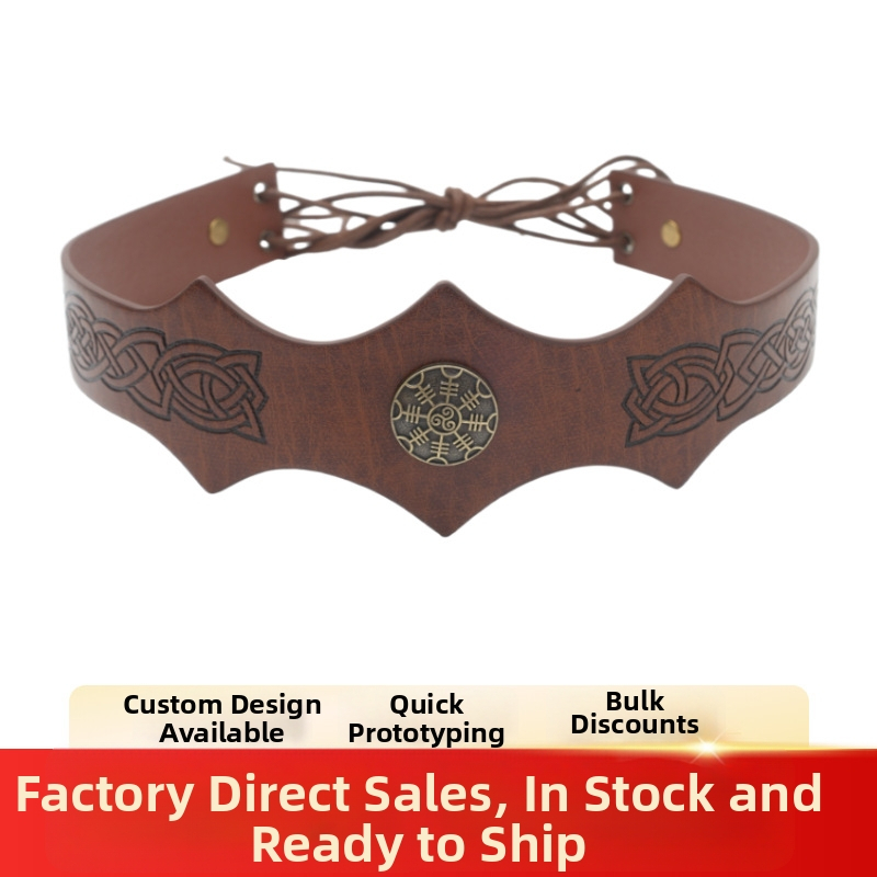 Stredoveká čelenka s vlnovým vzorom, inšpirovaná severoeurópskym Viking štýlom, cosplay rekvizita