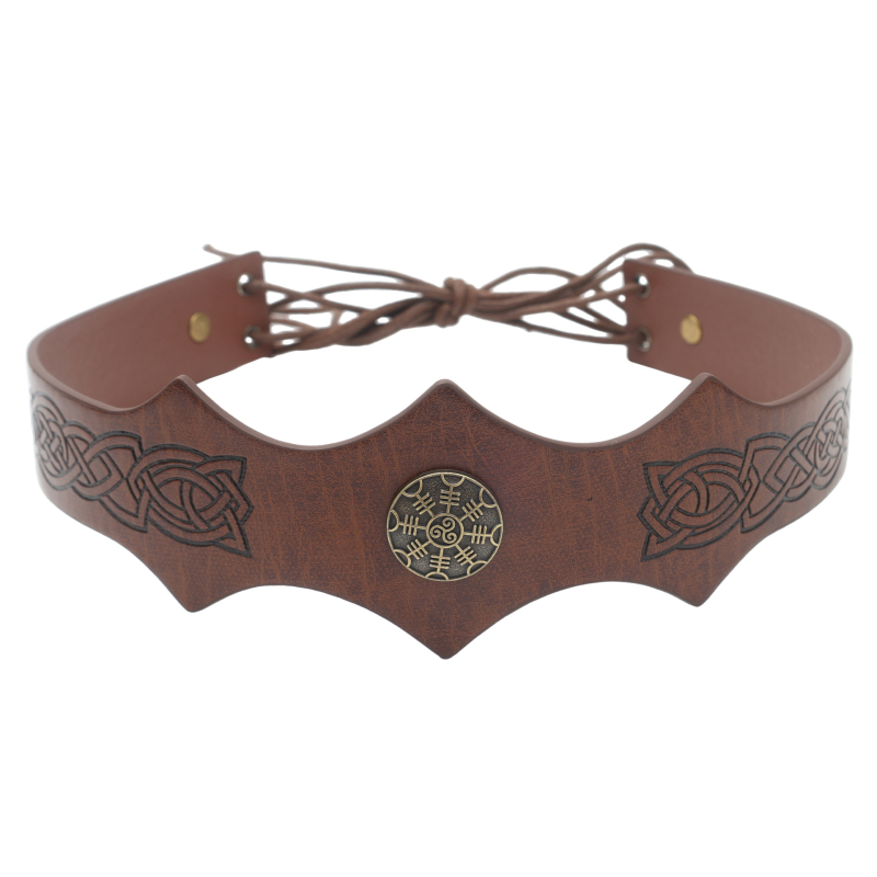Középkori fejfedő hullám mintázattal, észak-európai Viking-stílusú vintage cosplay kellék