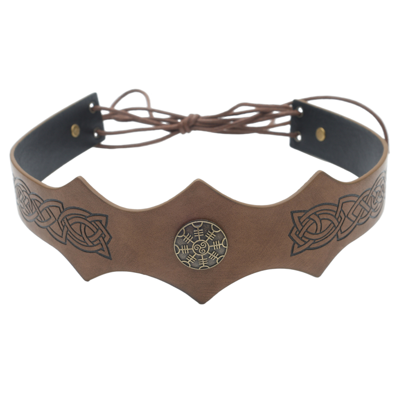 Középkori fejfedő hullám mintázattal, észak-európai Viking-stílusú vintage cosplay kellék