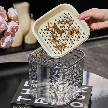 Koš za otpad na stol s motivom vodnih valova, četvrtasti plastični koš, pogodan za kuhinjski pult, blagovaonu ili noćni ormarić.