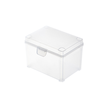 Japanski stil kutija za pohranu kozmetičkih vati s prozirnim ladicama i poklopcem, paket od 2 komada, dimenzije 9,5 × 6,5 × 6,3 cm.