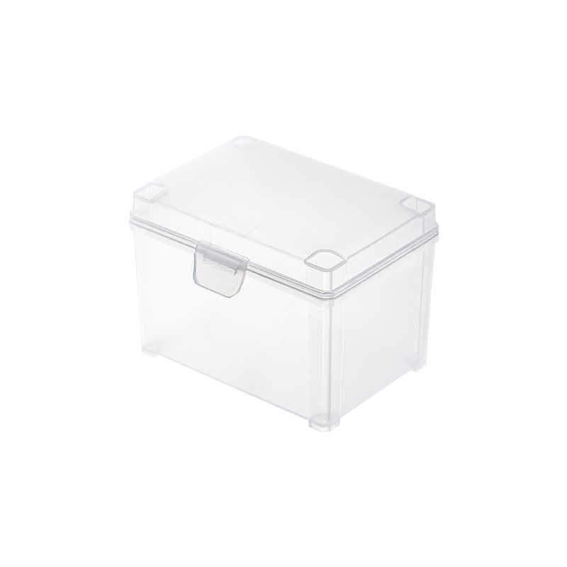 Japanski stil kutija za pohranu kozmetičkih vati s prozirnim ladicama i poklopcem, paket od 2 komada, dimenzije 9,5 × 6,5 × 6,3 cm.