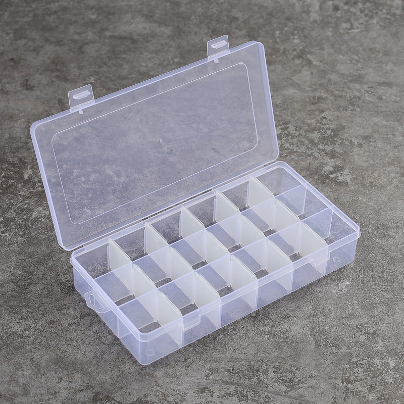 KC15 prozirna plastična kutija-organizator s 18 pretinaca za ribolovnu opremu