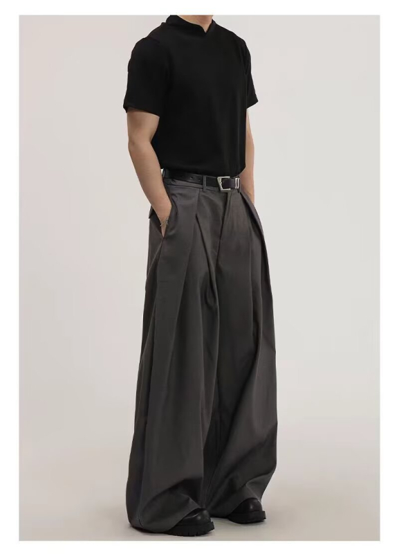 Muške ljetne hlače od ice silk, opuštene, širokih nogavica, ravnog kroja, casual hlače, Plus Size