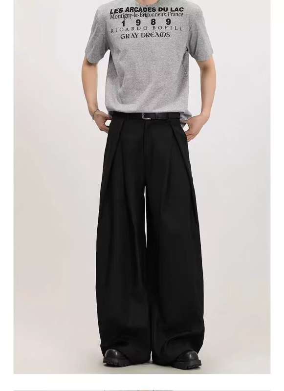 Muške ljetne hlače od ice silk, opuštene, širokih nogavica, ravnog kroja, casual hlače, Plus Size