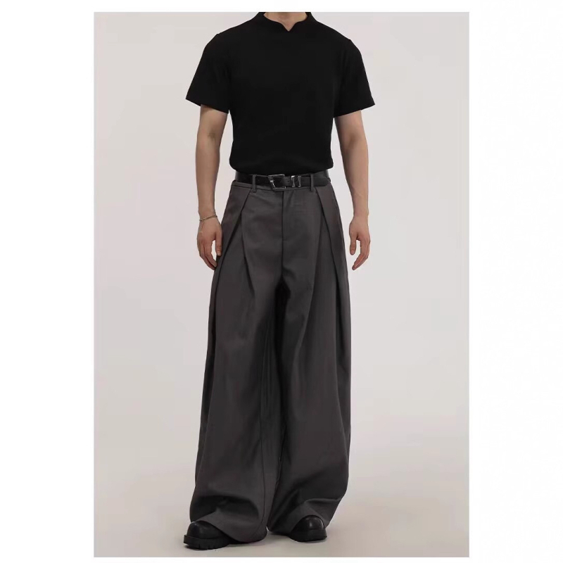 Muške ljetne hlače od ice silk, opuštene, širokih nogavica, ravnog kroja, casual hlače, Plus Size