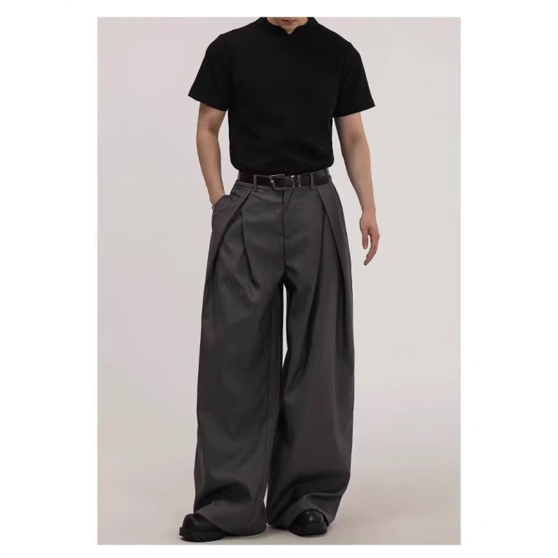 Muške ljetne hlače od ice silk, opuštene, širokih nogavica, ravnog kroja, casual hlače, Plus Size