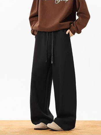 Sötétszürke férfi nadrág, őszi-téli, amerikai street style, egyenes, szélesen szárú