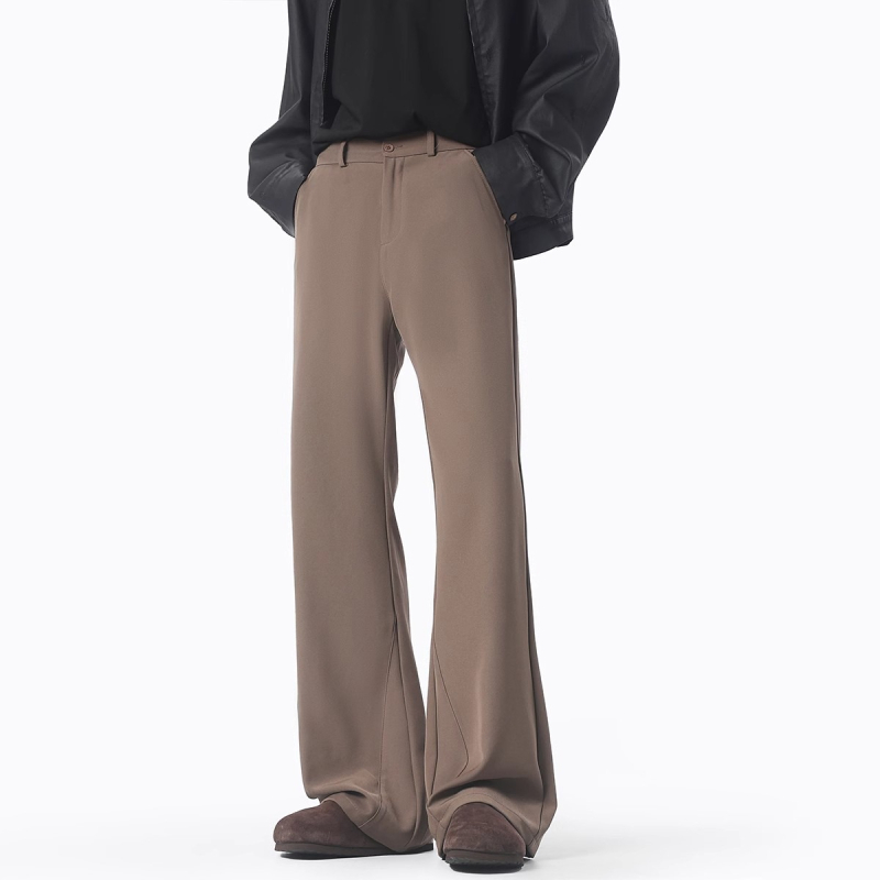 Crne muške hlače ravnog kroja, casual hlače za svakodnevno, gradski stil