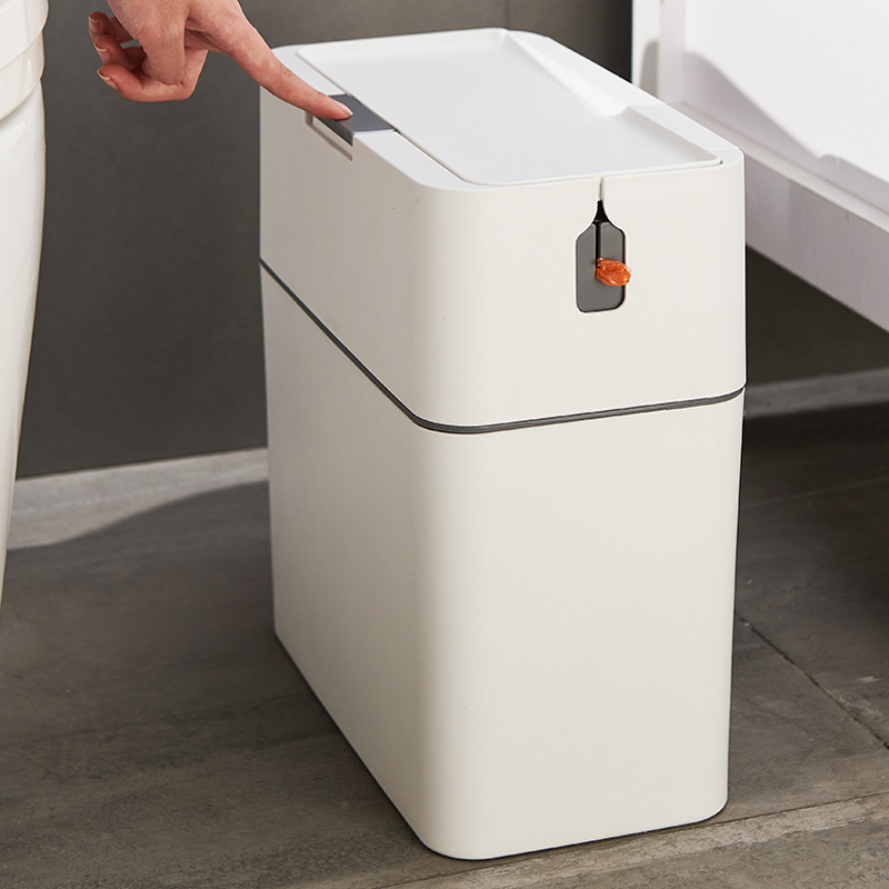 Double Art 12L koš za otpad u kupaonici s četkom za WC, PP plast, pritisak otvaranje i zatvaranje, kućna uporaba