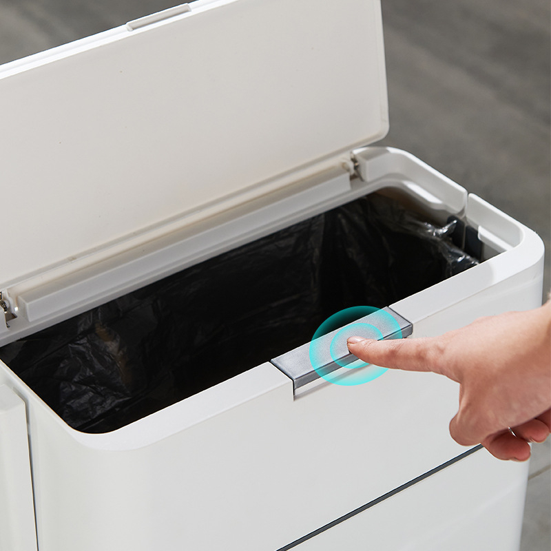 Double Art 12L koš za otpad u kupaonici s četkom za WC, PP plast, pritisak otvaranje i zatvaranje, kućna uporaba