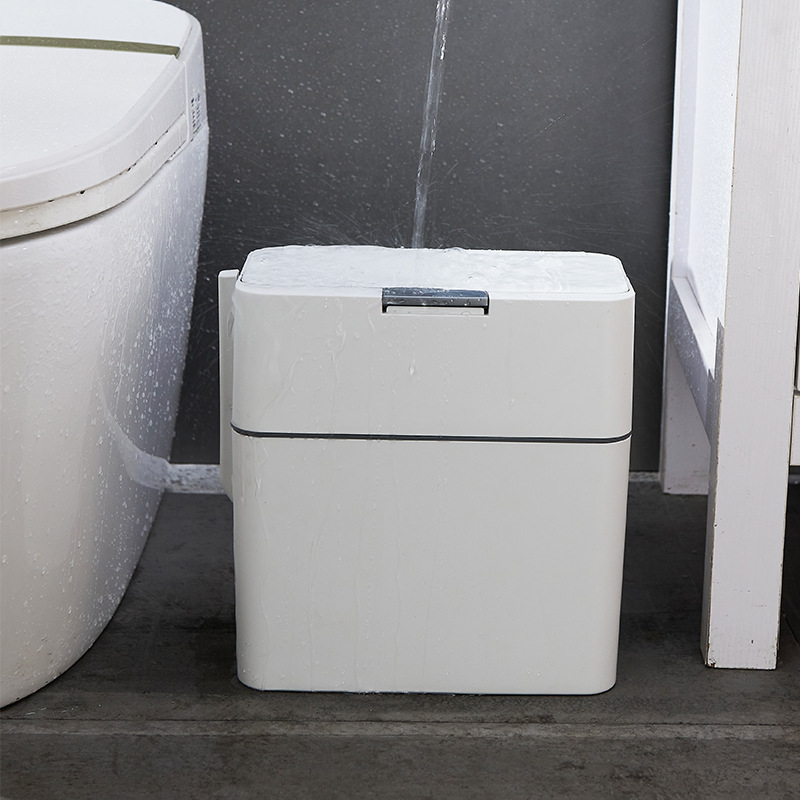 Double Art 12L koš za otpad u kupaonici s četkom za WC, PP plast, pritisak otvaranje i zatvaranje, kućna uporaba