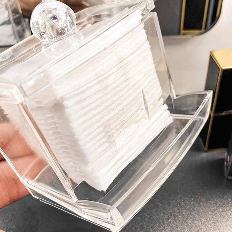 Prozirna acryl kutija za štapiće za uši s poklopcem – moderni stolni spremnik, višenamjenski