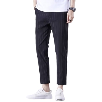 Férfi cropped corduroy nadrág, slim-fit, mindennapi nadrág, egész éves viselet