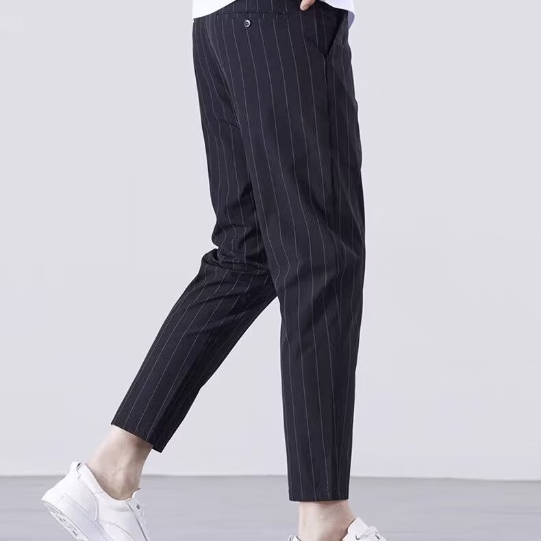 Férfi cropped corduroy nadrág, slim-fit, mindennapi nadrág, egész éves viselet