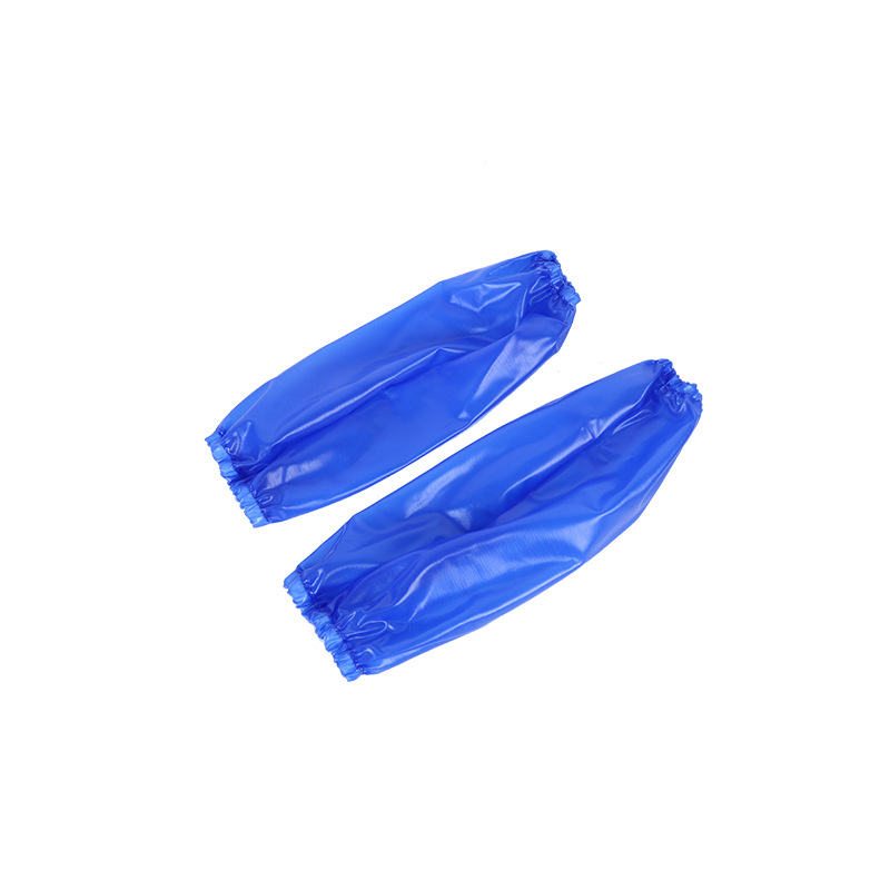 Safirno plave PVC vodootporne rukavne za podlakticu, otporne na ulje i kiseline/alkalije, od goveđeg tetiva