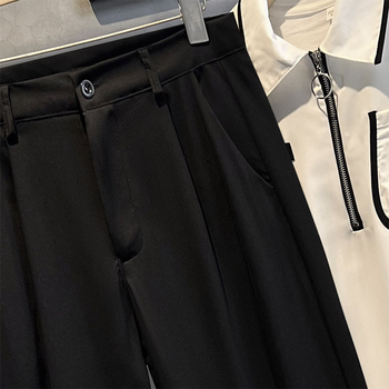 Muške ljetne lagane hlače ravnog kroja, poslovno- casual stil, opušten pad tkanine, korejski stil, svestrane, do gležnja